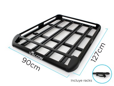 Canasta rectangular pequeña (90 x 127cm) Agarre de tipo cangrejo y color negro